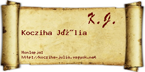 Kocziha Júlia névjegykártya