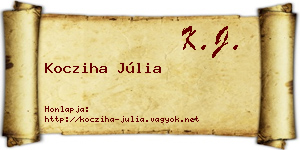 Kocziha Júlia névjegykártya