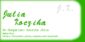 julia kocziha business card